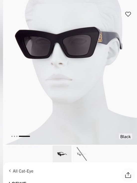 Loewe Accessories - Loewe Black Angular Cat-Eye Sunglasses with Gold Logo